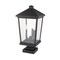 Z-Lite Beacon 3 Light Outdoor Pier Mounted Fixture, Black & Clear Beveled 568PHXLS-SQPM-BK - alternate 3